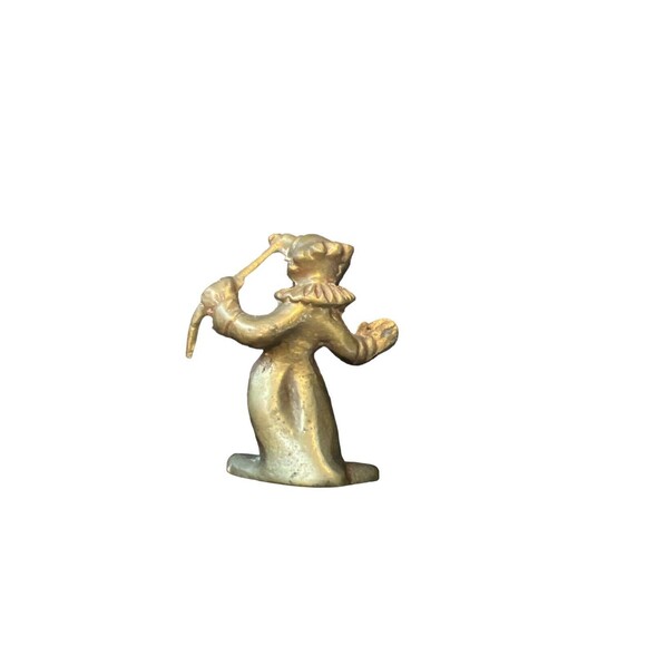 Clown Figurine Figure Solid Brass 2.25 Inches Tall Made In India - Picture 2 of 3